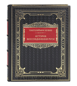 Коллекционная книга Пантелеймон Кулиш История воссоединения Руси подарочное издание в коже