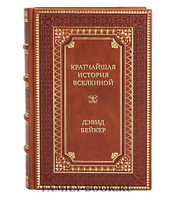 Подарочная книга Кратчайшая история Вселенной: От Большого взрыва до наших дней (в сверхдоступном изложении) Дэвид Бейкер подарочное издание в коже
