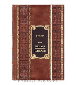 Эксклюзивная книга Гомер Илиада. Одиссея  подарочное издание в коже